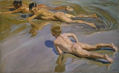 Children on the beach, painting of Joaquin Sorolla