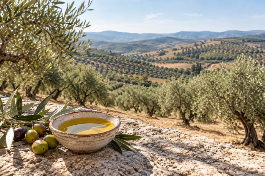 Andalusisches Olivenöl – KI-Symbolbild