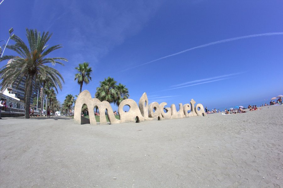 Playa de la Malagueta an der Costa del Sol