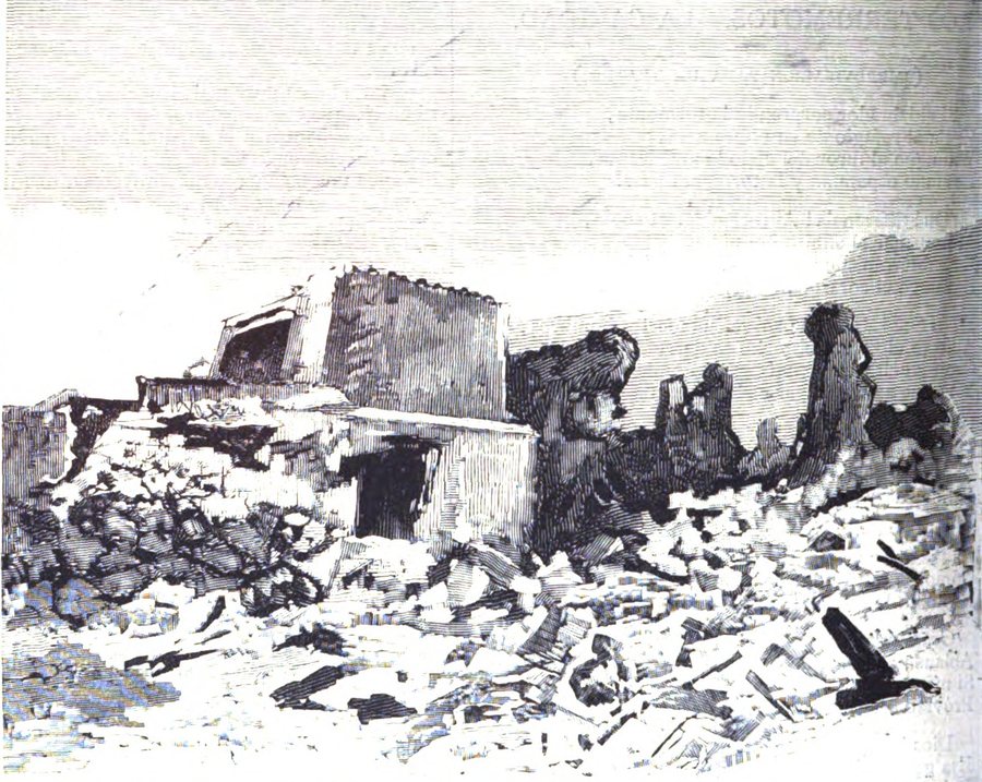 File:1885-01-30, La Ilustración Española y Americana, Los terremotos en la provincia de Málaga, página 56 (cropped) Periana.—Ruinas a la entrada del pueblo.jpg
