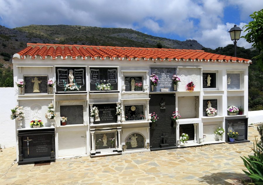 File:A typical Spanish wall of tombs in the cemetery of Cartajima, Málaga Province, Andalucía,Spain (22967701083).jpg