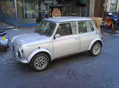 A car on a street of Malaga city